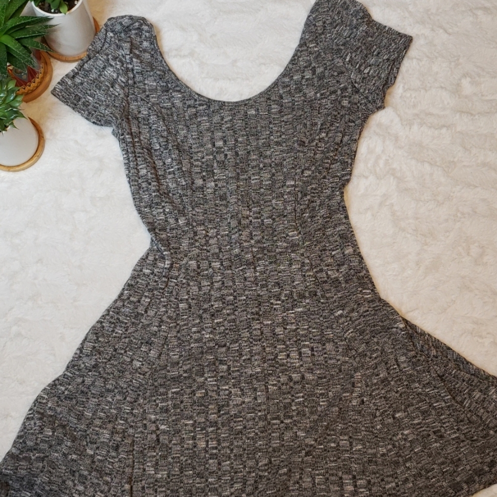 👗Gray Love Tree Skater Dress👗